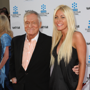 Crystal Hefner and her attorney, Gloria Allred, at a press conference regarding the legal dispute over Hugh Hefner’s private scrapbooks and the protection of non-consensual images.